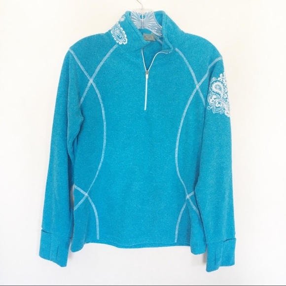 Athleta Tops - Athleta popover blue quarter zip fleece
